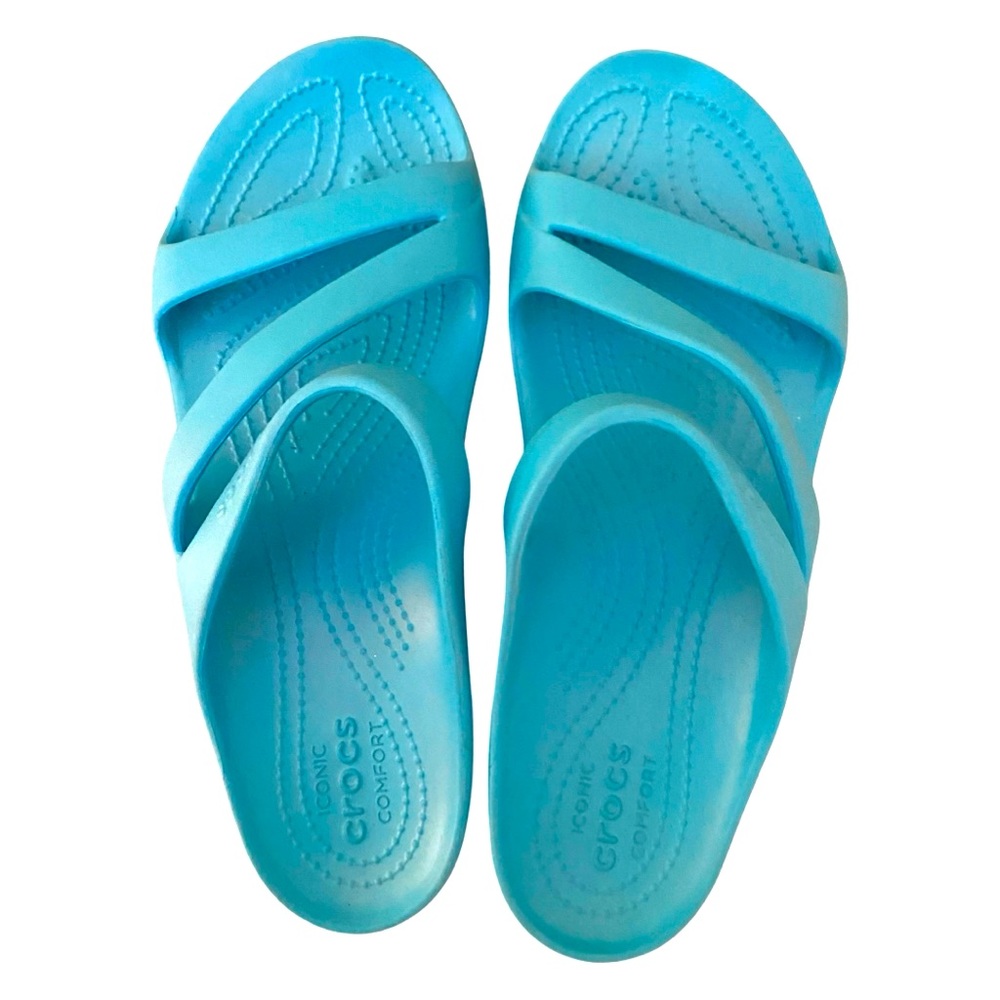 Crocs Kade II Women’s Sandals 10 Aqua Flip Flop Slides - Picture 3 of 9